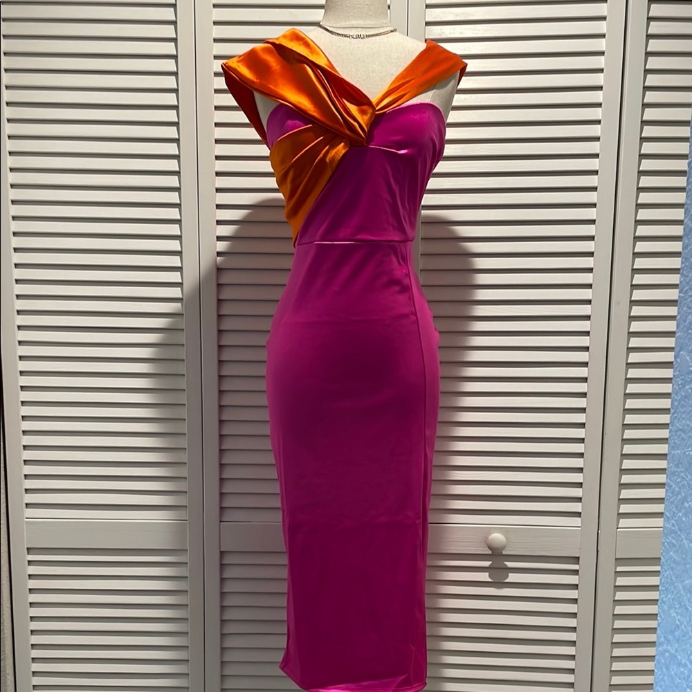 Elegant Pink and Orange Dress